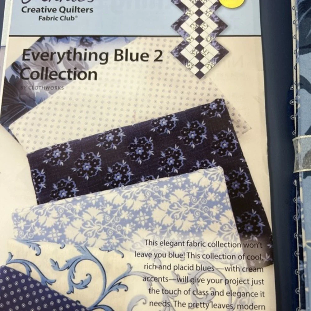Annie's‎ Creative Quilters Fabric Club Everything Blue 2 Collection Table Runner